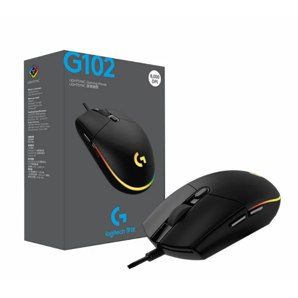 Logitech G102 LIGHTSYNC RGB 6-Button USB Gaming Mouse – Black