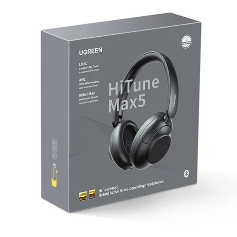 UGREEN HiTune Max5c Hybrid Active Noise-Cancelling Headphones Black
