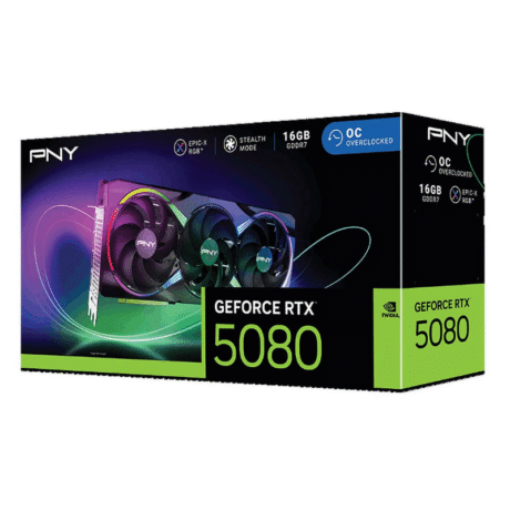 PNY GeForce RTX 5080 ARGB EPIC‑X RGB OC Triple Fan 16GB GDDR7