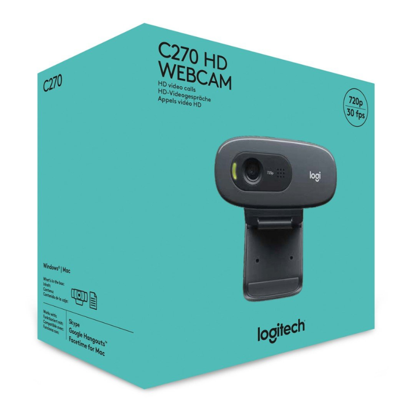 Logitech C270 HD Webcam – Dark Grey